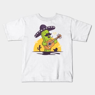 Mexican Mariachi Singing Cactus Kids T-Shirt